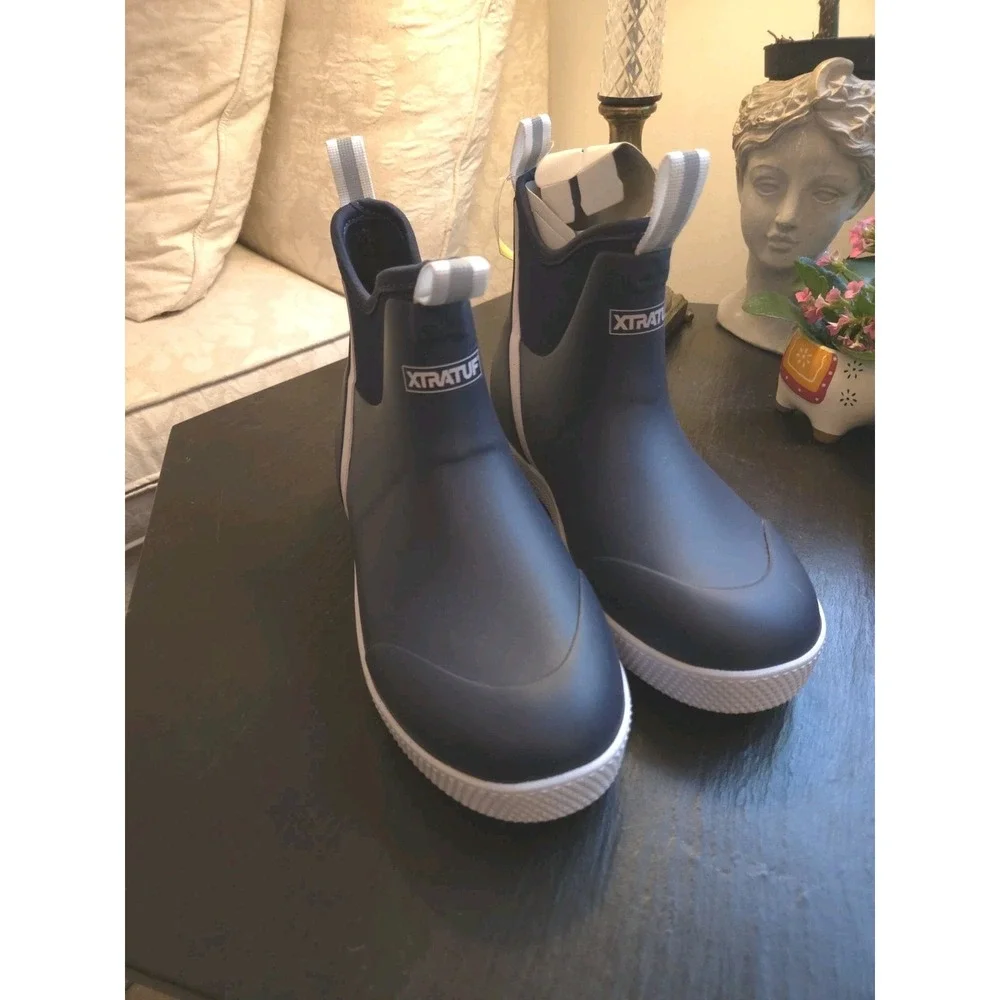XTRATUF Men's Wheelhouse Waterproof Ankle Deck Boots Commercial Grade Navy 9 NEW